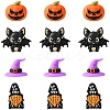 8Pcs 4 Styles Halloween Food Grade Silicone Focal Beads SIL-YW0002-17-1
