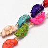 Moon with Smiling Face Synthetic Turquoise Bead Strands G-M150-37-1
