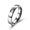 Valentine's Day Gifts Engraved Titanium Steel Couple Rings For Women RJEW-BB16383-6P-1