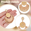 3 Pairs 3Colors Alloy Moon with Flower Chandelier Earrings EJEW-AN0003-88-3