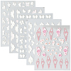 5Pcs 5 Styles Flower & Butterfly PET Nail Art Stickers MRMJ-SP0001-16-1
