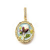 Brass Micro Pave Cubic Zirconia & Enamel Pendants KK-R222-13G-02-1