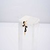 Brass Micro Pave Clear Cubic Zirconia Stud Earring Findings with Enamel KK-S356-617A-NF-2