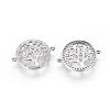 Brass Micro Pave Cubic Zirconia Links ZIRC-E113-04P-2