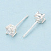 925 Sterling Silver & Clear Cubic Zirconia Stud Earrings STER-T008-70S-01-3