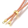 Braided Cotton Cord Slider Bracelet Making MAK-R001-01G-02-3
