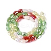 Electroplate Imitation Jade & Opaque & Transparent Glass Beads Strands EGLA-Q135-6x8MM-01C-3
