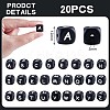 20Pcs Black Cube Letter Silicone Beads 12x12x12mm Square Dice Alphabet Beads with 2mm Hole Spacer Loose Letter Beads for Bracelet Necklace Jewelry Making JX433E-2