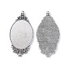 Tibetan Style Alloy Pendant Cabochon Settings X-TIBEP-N003-28AS-2
