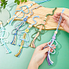 6Pcs 6 Colors Flower Polycotton Car Photo Pendant Decorations AJEW-FH0006-84-3