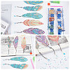 DIY Feather Bookmark with Pendant Diamond Painting Kits DIY-WH0366-57-4