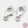 Anti-Tarnish Rhodium Plated 925 Sterling Silver Lobster Claw Clasps STER-O015-E-04-3