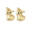 Brass Micro Pave Cubic Zirconia Pendants KK-P325-13B-G-1