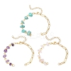 3Pcs 3 Styles Synthetic Turquoise & Natural Rose Quartz & Amethyst Chip Bead Link Chain Bracelet Making AJEW-JB01400-1
