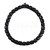 Natural Lava Rock Beaded Stretch Bracelets for Men Women BJEW-G727-01E-1