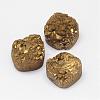 Electroplated Natural Druzy Quartz Crystal Beads G-G888-05-2