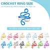 16Pcs 16 Colors Aluminu Cuff Rings RJEW-BC00001-2