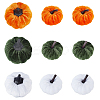 9Pcs 6 Styles Flannel Simulation Plastic Foam Artificial Pumpkin Thanksgiving Party Decorations AJEW-CA0001-92-1