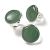 Natural Green Aventurine Round Adjustable Rings RJEW-K371-09S-13-1