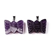 Natural Amethyst Carved Butterfly Pendants G-N342-01D-2