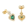 Brass Micro Pave Clear Cubic Zirconia Studs Earring for Women EJEW-S225-16G-2