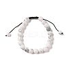 8mm Round Natural Howlite Braided Bead Bracelets BJEW-C067-01B-08-2
