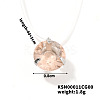 Flat Round Plastic Pendant Invisible Cord Necklaces for Women JB6177-2-1