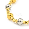 304 Stainless Steel & 201 Stainless Steel Round Beaded Bracelets for Women BJEW-G717-03A-GP-2