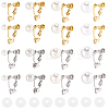 16Pcs 8 Styles 316 Surgical Stainless Steel Clip-on Earring Converters Findings STAS-SC0010-36-1