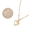 Brass Heart Locket Photo Pendant 304 Stainless Steel Satellite Chain Necklaces for Women NJEW-JN05734-3