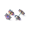 Ion Plating(IP) 304 Stainless Steel Stud Earring for Women EJEW-I285-20MC-2