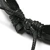 4Pcs 4 Style Adjustable Braided Imitation Leather Cord Bracelets Set BJEW-F458-07-5