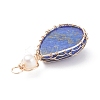 Natural Lapis Lazuli Copper Wire Wrapped Pendants PALLOY-JF01398-01-4