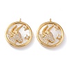 Real 18K Gold Plated Brass Micro Pave Clear Cubic Zirconia Pendants ZIRC-J039-14G-F-1