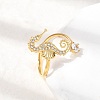 304 Stainless Steel Micro Pave Cubic Zirconia Cuff Open Rings RJEW-Z130-01G-01-2