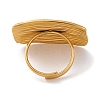 Ion Plating(IP) 304 Stainless Steel Rectangle Open Cuff Rings RJEW-M047-12G-3