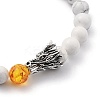 Men's Natural Howlite & Lava Rock Stretch Beaded Bracelets Sets BJEW-JB05429-10