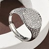 Brass Micro Pave Cubic Zirconia Cuff Rings for Women RJEW-A069-13P-03-1