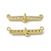 Rack Plating Brass Micro Pave Clear Cubic Zirconia Connector Charms KK-C007-37G-J-2