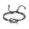 CCB Plastic Nugget Braided Cord Bracelet BJEW-JB08118-02-4