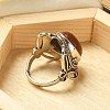 Natural & Synthetic Gemstone Adjustable Rings RJEW-I108-02AS-4
