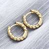 Brass Twisted Rope Chunky Hinged Huggie Hoop Earrings for Women LS-EJEW-P196-25G-3