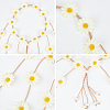 2Pcs Cloth Sunflower Hippie Headband Floral Crown OHAR-CP0001-16-6