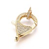 Brass Micro Pave Cubic Zirconia Lobster Claw Clasps ZIRC-F109-07G-2