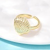 Ocean Theme Brass Cuff Rings RJEW-C135-01G-07-3