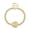 Brass Micro Pave Clear Cubic Zirconia Link Bracelets LS-BJEW-Z082-03G-03-4