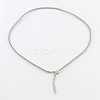 2mm Faux Suede Cord Necklace Making with Iron Chains & Lobster Claw Clasps NCOR-R029-08-2