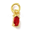 Rack Plating Brass Micro Pave Cubic Zirconia Charms KK-F881-03G-03-1