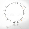 Ocean Theme Alloy and Natural Shell Starfish Shell Shaped Charm Waist Chains with Alloy Buckle AJEW-WH20019-31-6
