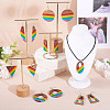 Resin & Walnut Pendants DIY Dangle Earrings Making Kits DIY-TA0011-03B-9